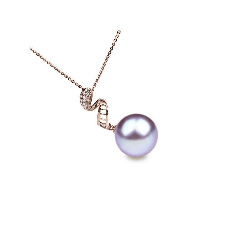 Ciondolo Serpentin et tortillon Oro Rosa 18kt, Perla di Acqua Dolce Lavanda 10/10.5mm - 2
