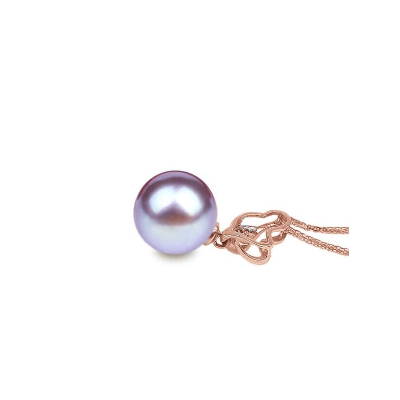 Ciondolo Jeune pousse printanière Oro Rosa 18kt, Perla di Acqua Dolce Lavanda 10/10.5mm - 2