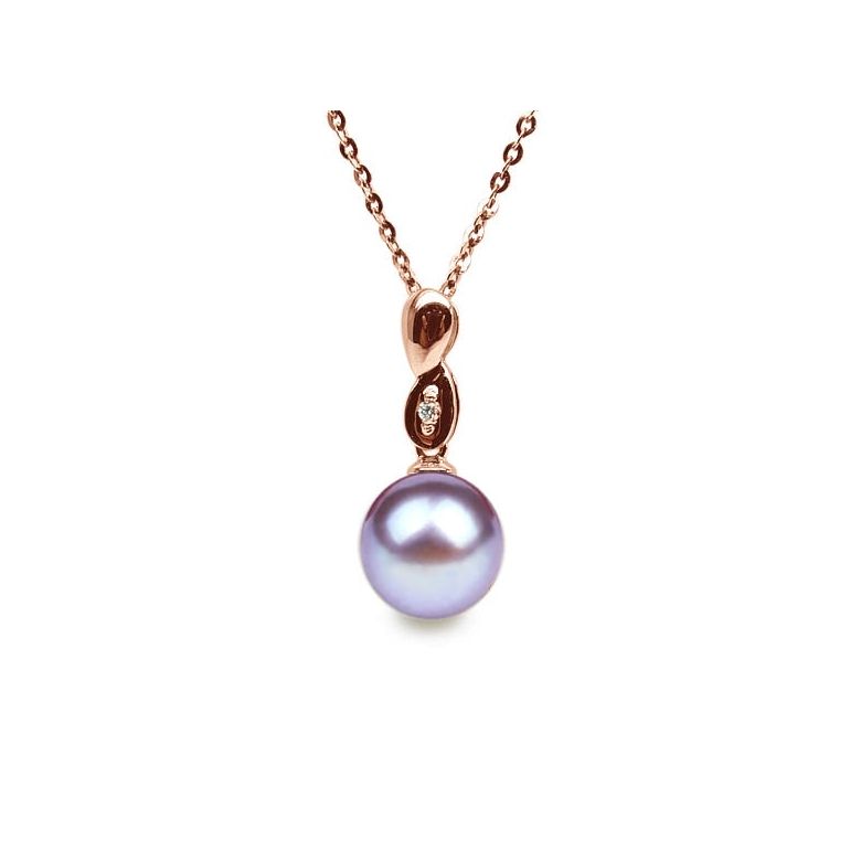 Ciondolo Engrenage Oro Rosa 18kt, Perla di Acqua Dolce Lavanda 10/10.5mm - 1