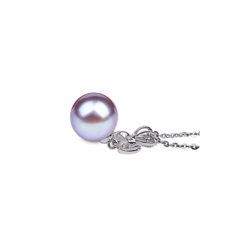 Ciondolo Armoiries noblesse Oro Bianco 18kt, Perla di Acqua Dolce Lavanda 10/10.5mm - 2