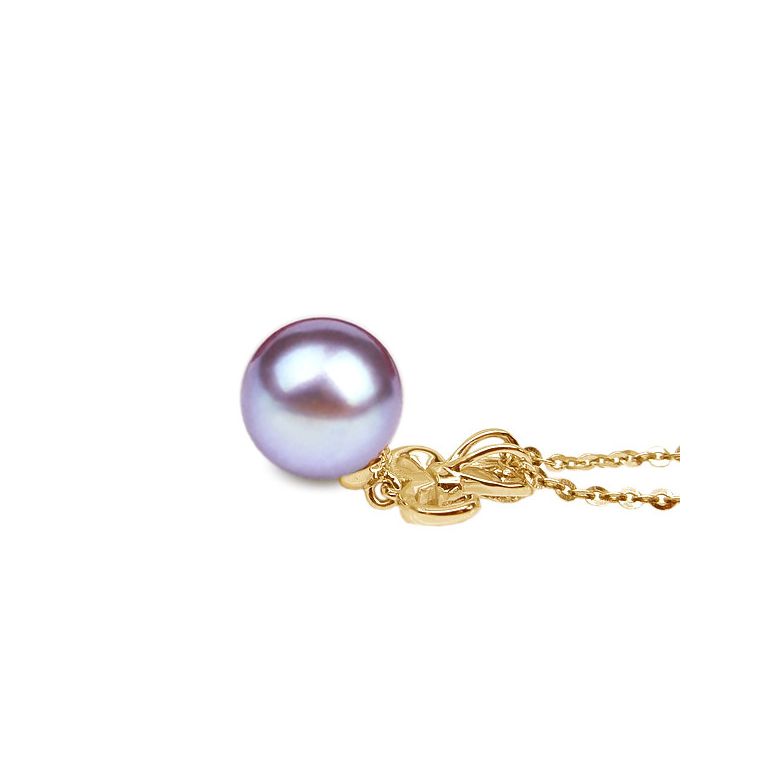 Ciondolo Armoiries noblesse Oro Giallo 18kt, Perla di Acqua Dolce Lavanda 10/10.5mm - 2