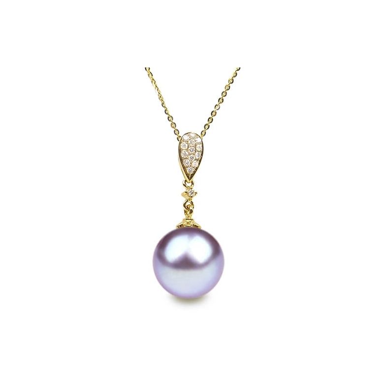 Ciondolo Andromède Oro Giallo 18kt, Perla di Acqua Dolce Lavanda 10/10.5mm - 1