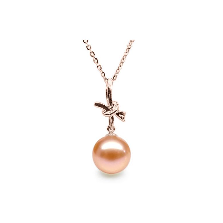 Ciondolo Nodo Meraviglioso - Oro Rosa 18kt e Perla d'Acqua Dolce - 8