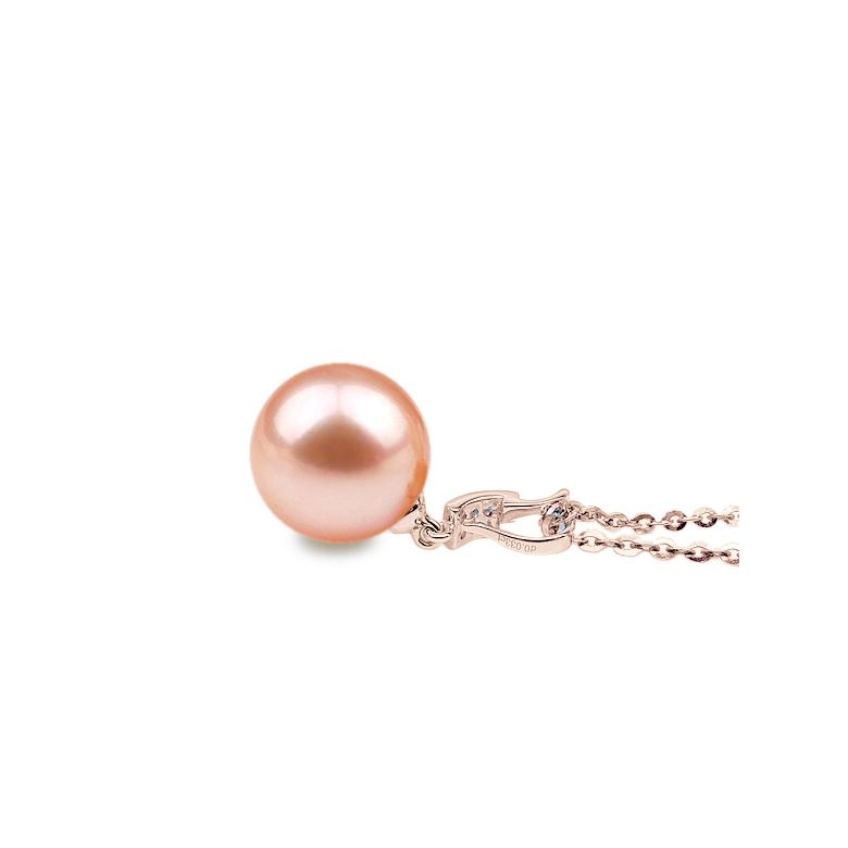 Ciondolo Xilo - Oro Rosa, Perla d'Acqua Dolce e Diamanti - 8