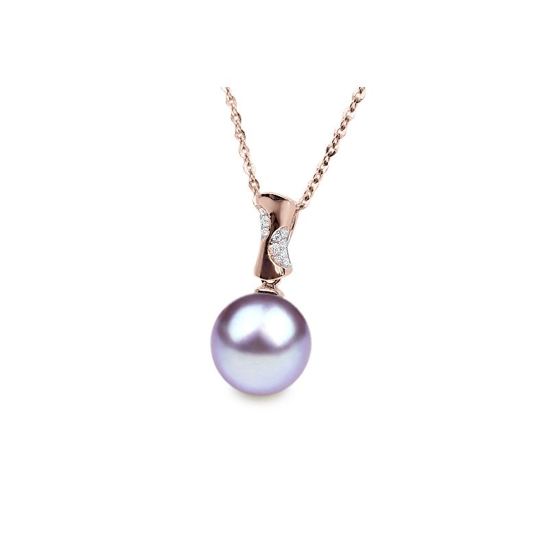 Ciondolo T'es à Croquer - Oro Rosa, Diamanti e Perla di Fiume - 9