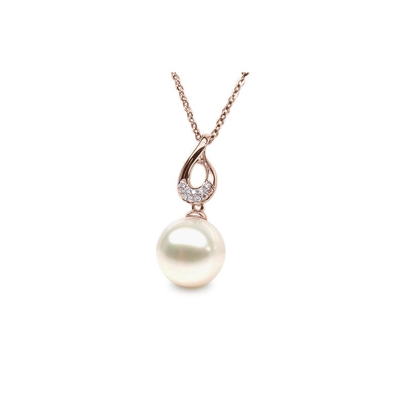 Ciondolo Twist - Oro Rosa, Diamanti e Perla di Fiume - 3