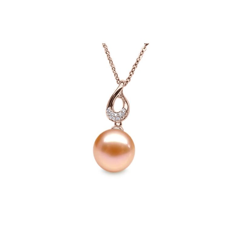Ciondolo Twist - Oro Rosa, Diamanti e Perla di Fiume - 6