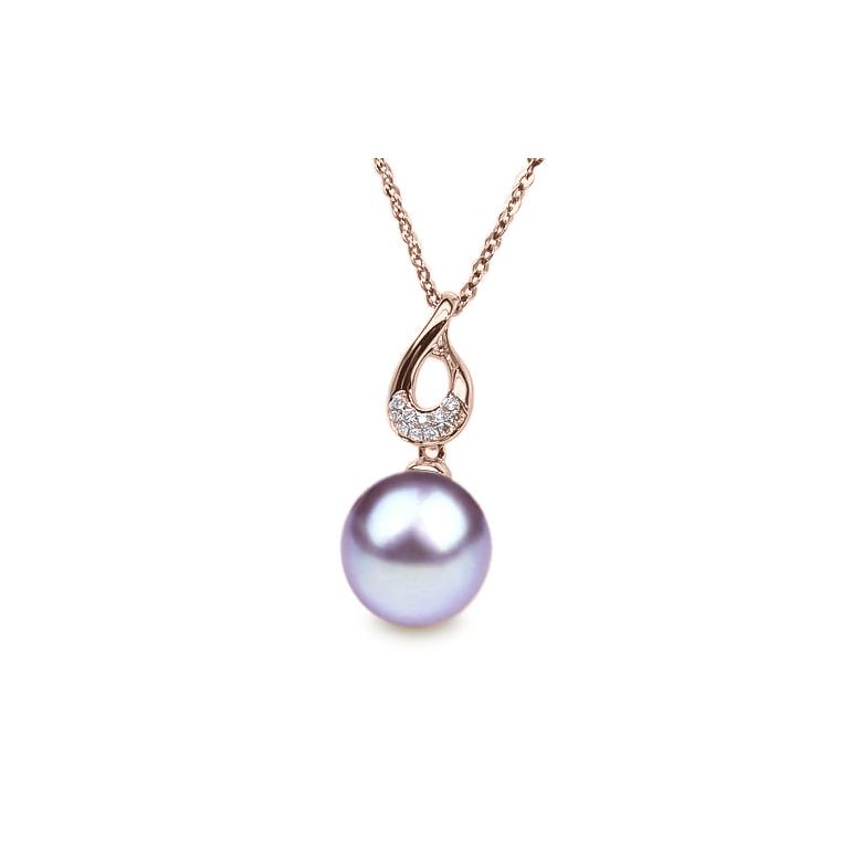 Ciondolo Twist - Oro Rosa, Diamanti e Perla di Fiume - 8