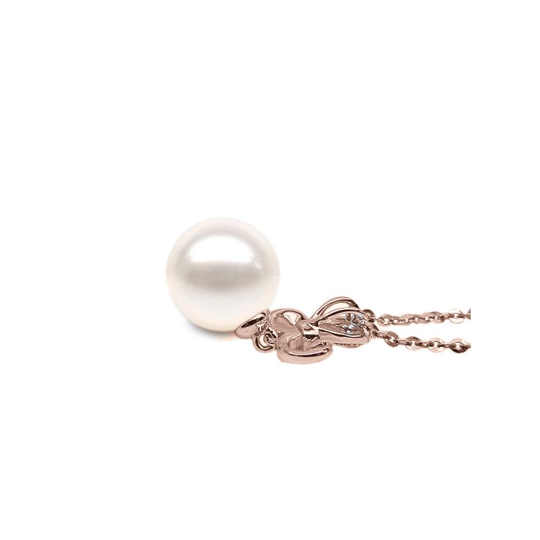 Ciondolo Stemma Nobile - Oro Rosa, Perla d'Acqua Dolce e Diamanti - 3