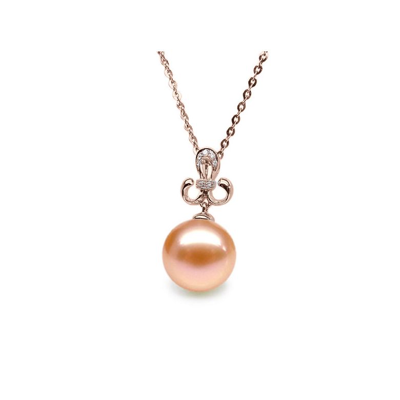 Ciondolo Stemma Nobile - Oro Rosa, Perla d'Acqua Dolce e Diamanti - 6