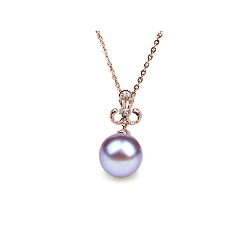 Ciondolo Stemma Nobile - Oro Rosa, Perla d'Acqua Dolce e Diamanti - 8