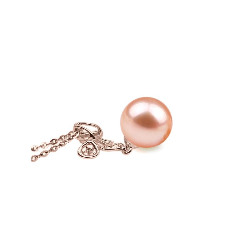 Ciondolo Fiocco - Oro Rosa, Diamanti e Perla di Fiume - 6