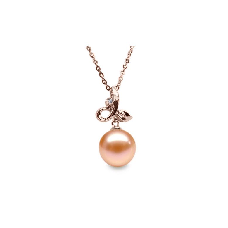 Ciondolo Brindille - Oro Rosa, Perla d'Acqua Dolce e Diamante - 4