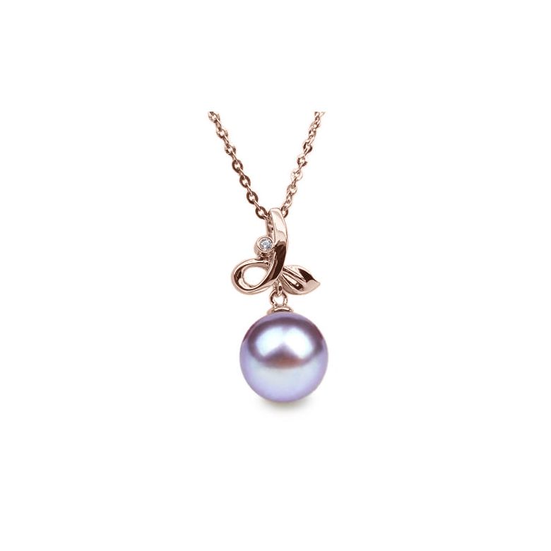 Ciondolo Brindille - Oro Rosa, Perla d'Acqua Dolce e Diamante - 6