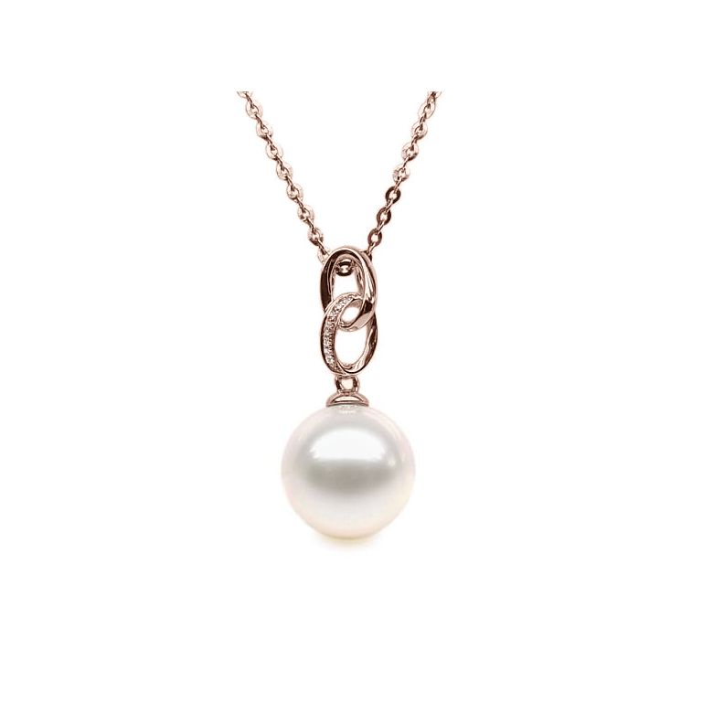 Ciondolo Anneaux Liés - Oro Rosa 18kt e Perla d'Acqua Dolce - 1
