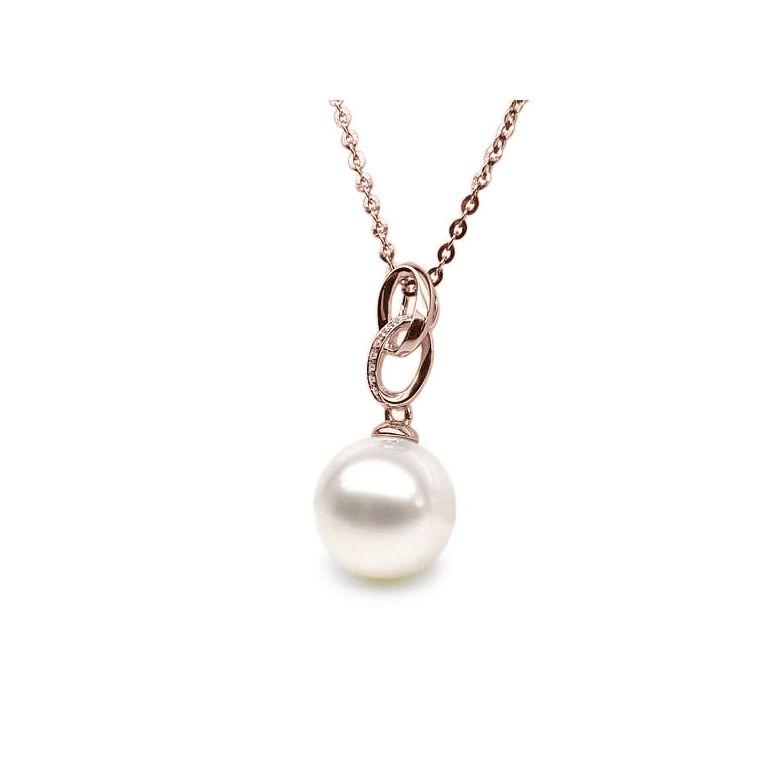 Ciondolo Anneaux Liés - Oro Rosa 18kt e Perla d'Acqua Dolce - 2