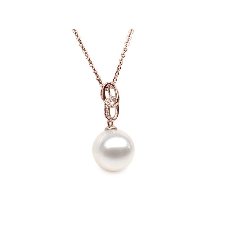 Ciondolo Anneaux Liés - Oro Rosa 18kt e Perla d'Acqua Dolce - 3