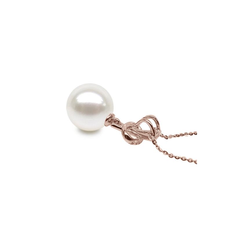 Ciondolo XO - Oro Rosa, Diamanti e Perla di Fiume - 3