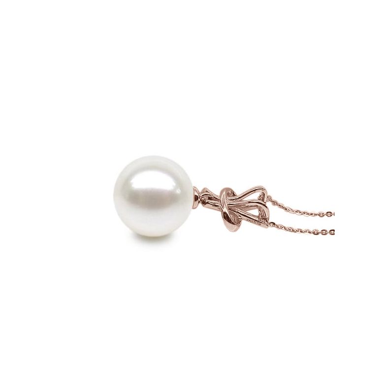 Ciondolo XO - Oro Rosa, Diamanti e Perla di Fiume - 6