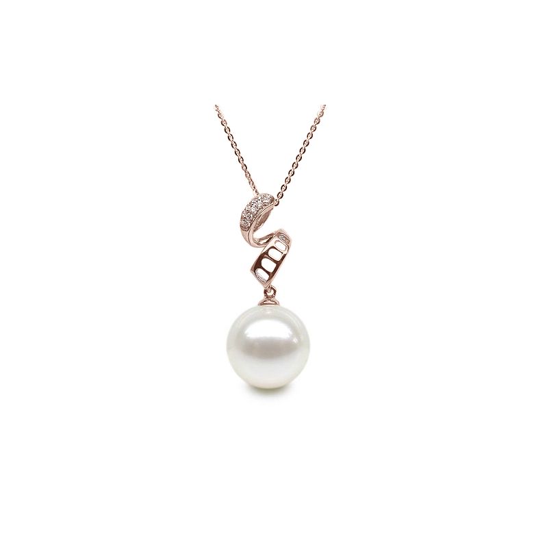 Ciondolo Serpentin - Oro Rosa, Diamanti e Perla di Fiume - 1