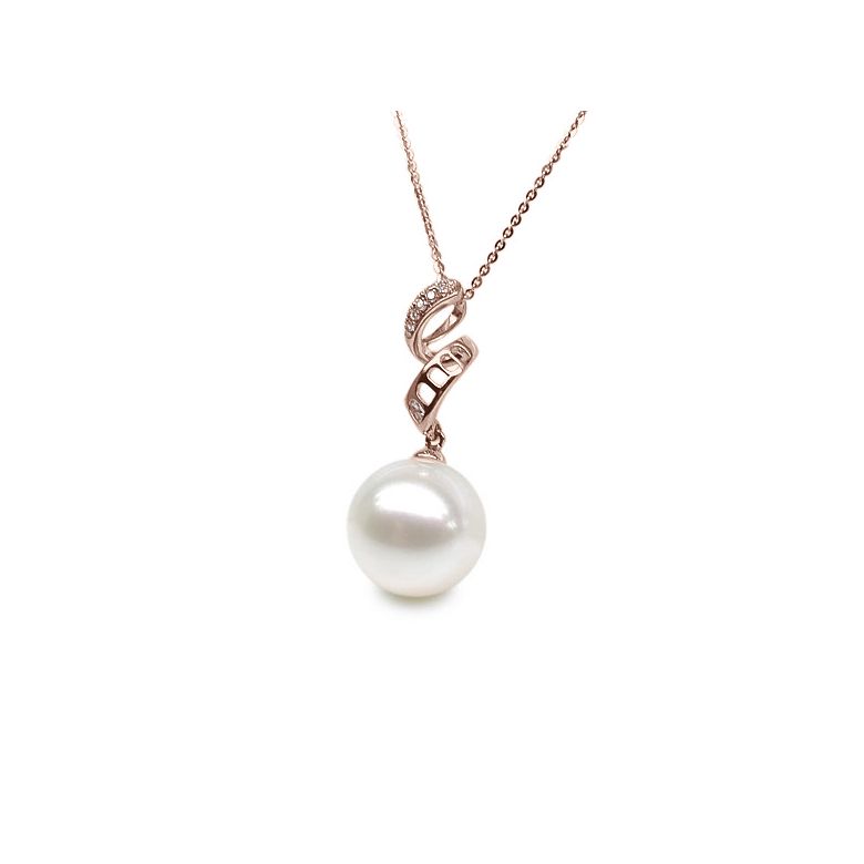 Ciondolo Serpentin - Oro Rosa, Diamanti e Perla di Fiume - 2