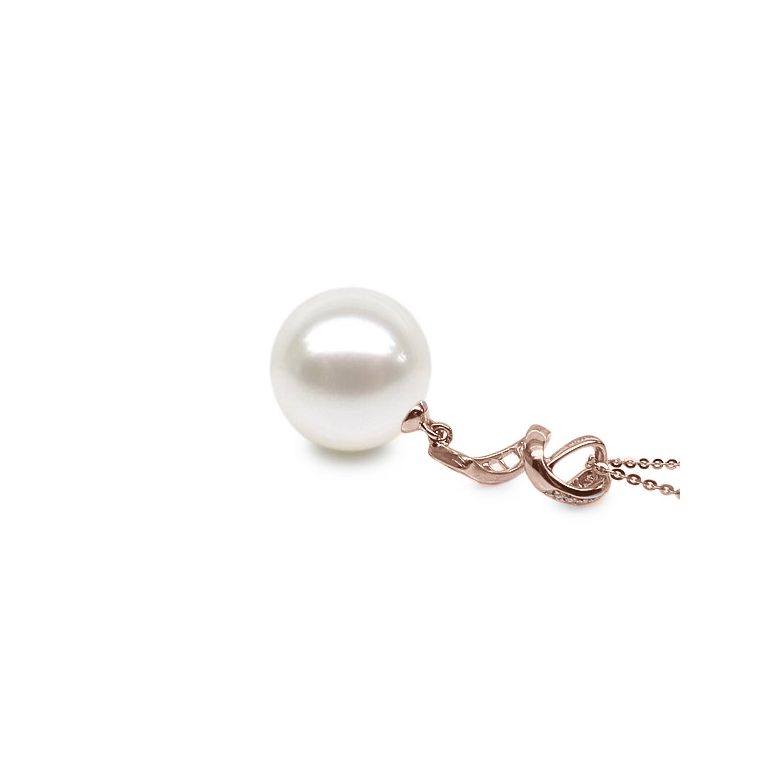Ciondolo Serpentin - Oro Rosa, Diamanti e Perla di Fiume - 3