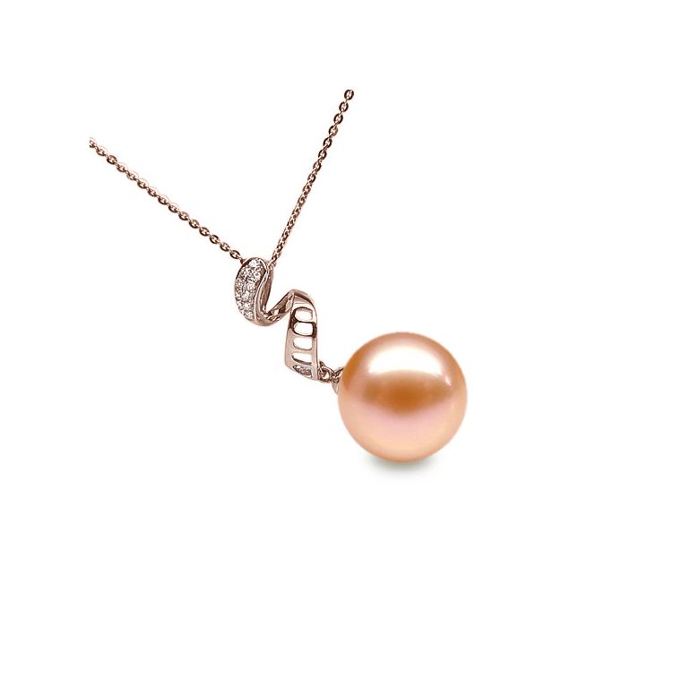 Ciondolo Serpentin - Oro Rosa, Diamanti e Perla di Fiume - 7
