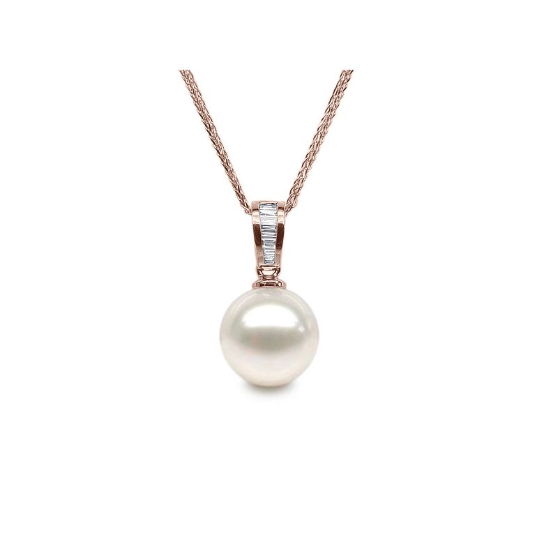 Ciondolo Maestro - Oro Rosa, Diamanti e Perla di Fiume - 1