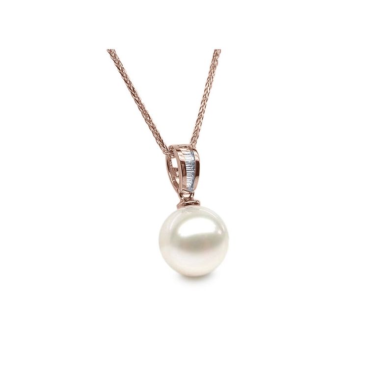Ciondolo Maestro - Oro Rosa, Diamanti e Perla di Fiume - 3