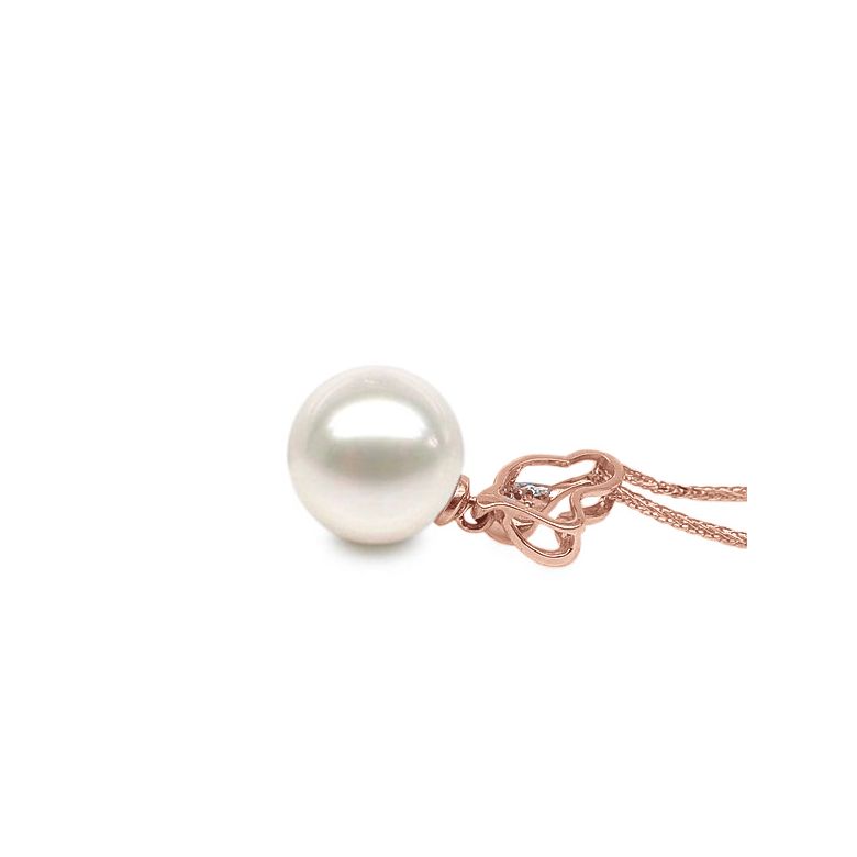 Ciondolo Jeune Pousse - Oro Rosa, Diamanti e Perla d'Acqua Dolce - 6
