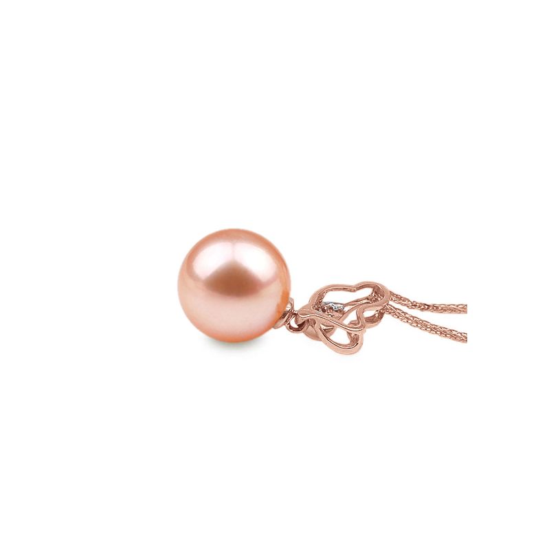 Ciondolo Jeune Pousse - Oro Rosa, Diamanti e Perla d'Acqua Dolce - 9