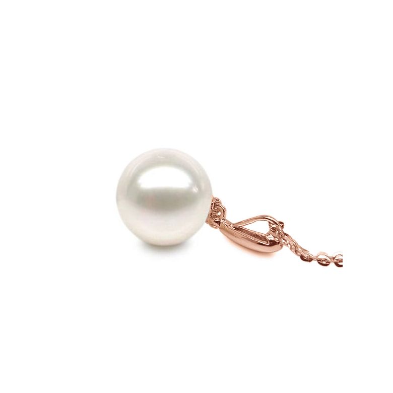 Ciondolo Hainan - Oro Rosa, Perla d'Acqua Dolce e Diamante - 3