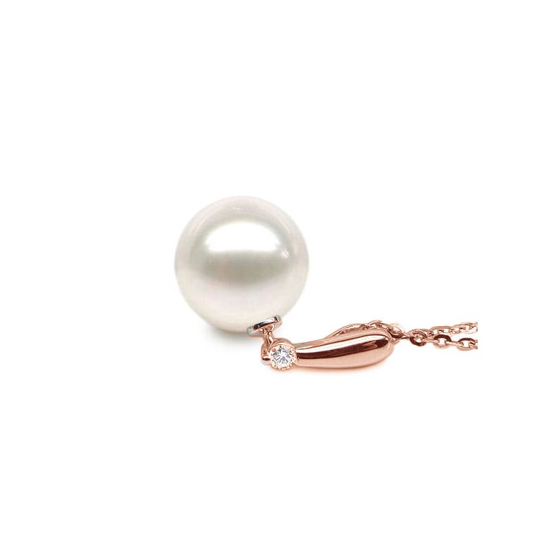Ciondolo Hainan - Oro Rosa, Perla d'Acqua Dolce e Diamante - 8