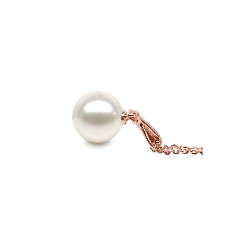 Ciondolo Hainan - Oro Rosa, Perla d'Acqua Dolce e Diamante - 6