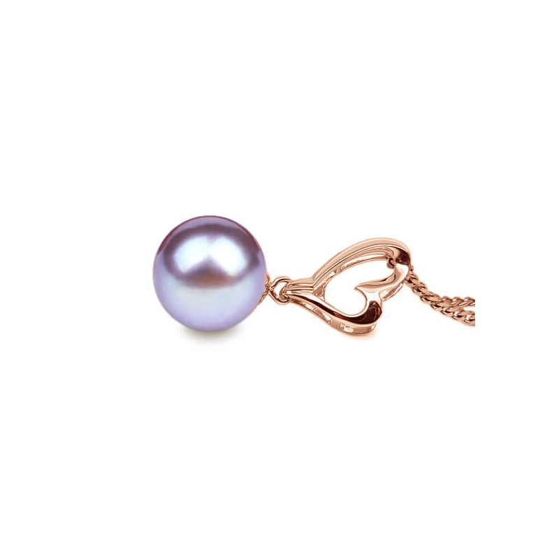 Ciondolo Coeur de Cupidon - Oro Rosa 18kt e Perla d'Acqua Dolce Bianca - 8