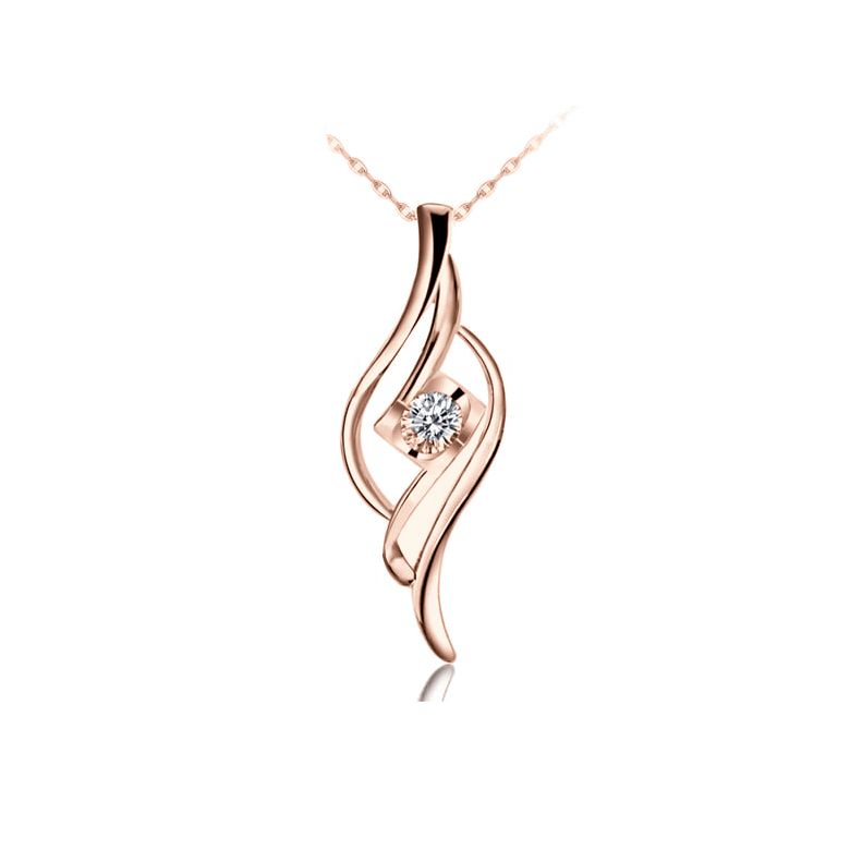 Ciondolo Byzantin - Solitario oro rosa - Diamante demi-clos 0.08ct - 1
