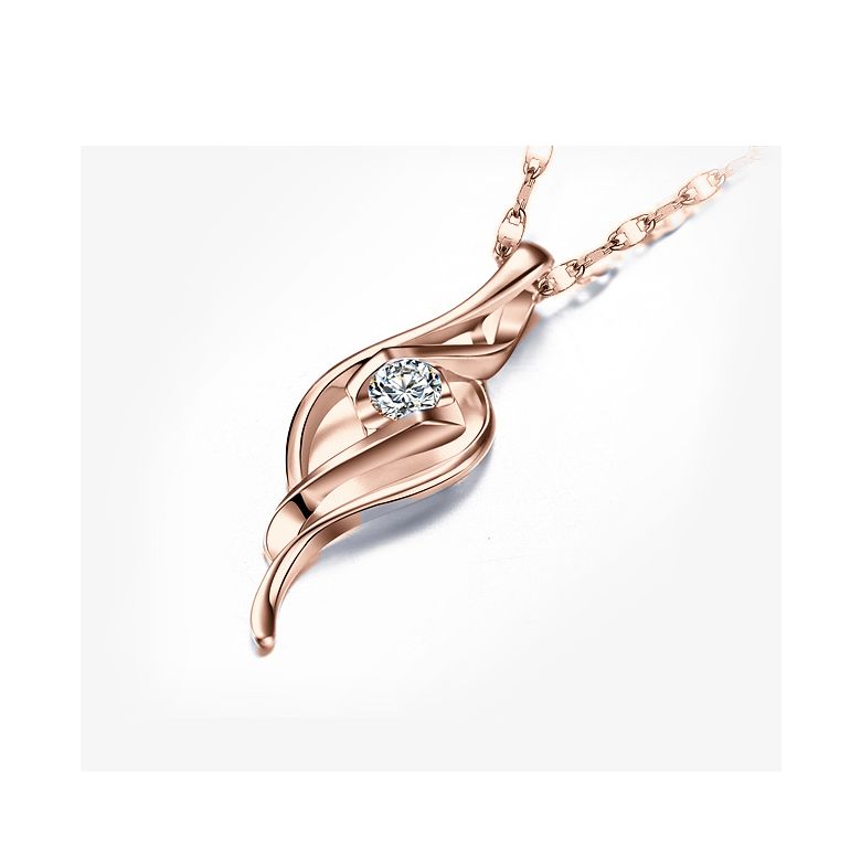 Ciondolo Byzantin - Solitario oro rosa - Diamante demi-clos 0.08ct - 3