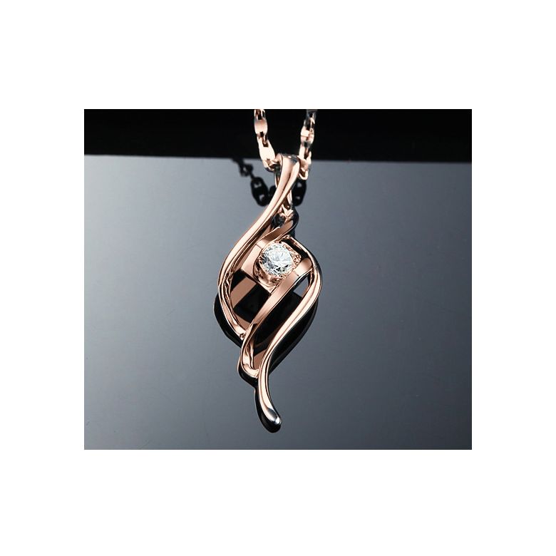 Ciondolo Byzantin - Solitario oro rosa - Diamante demi-clos 0.08ct - 4