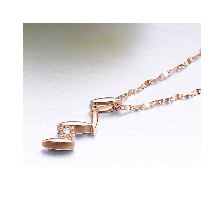 Ciondolo diamante e oro rosa - Fiori di crisantemo - 2