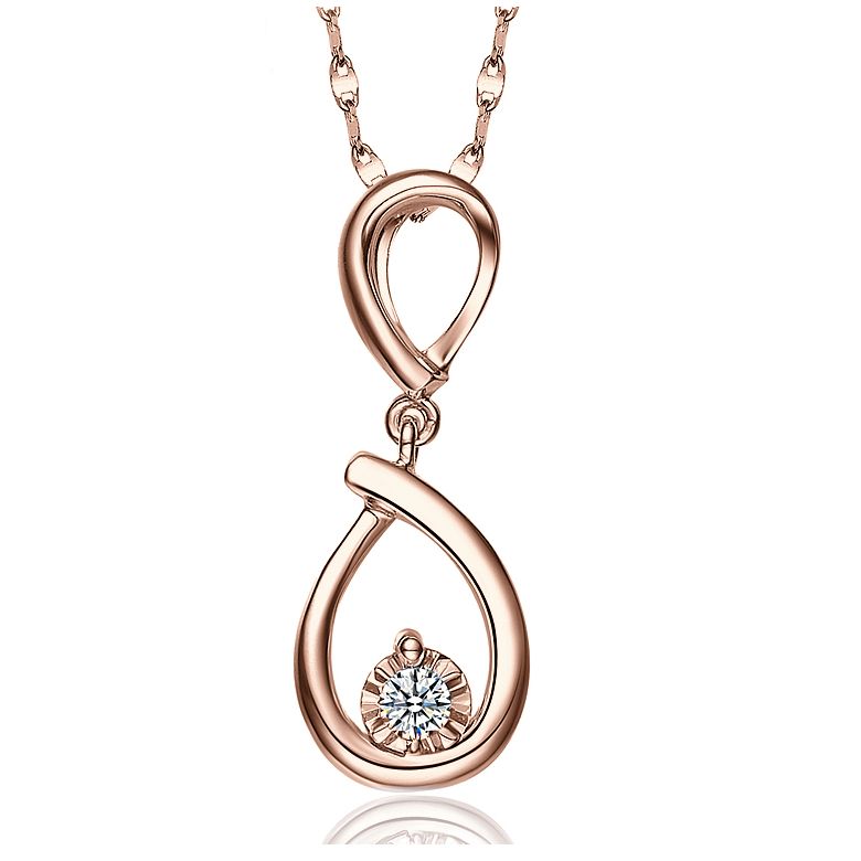 Ciondolo lasso in oro rosa e diamante - Attrape moi si tu m'aimes - 2
