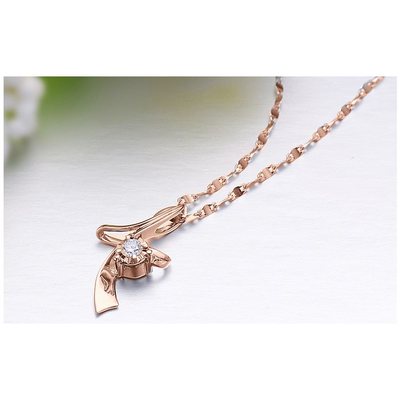 Ciondolo diamante Signature - In oro rosa 18 carati - 4
