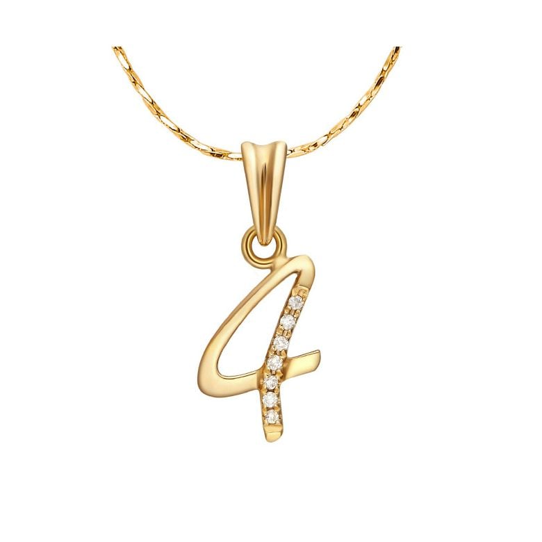 Ciondolo 4 - Oro giallo 18cts - Diamanti 0.015ct - 1