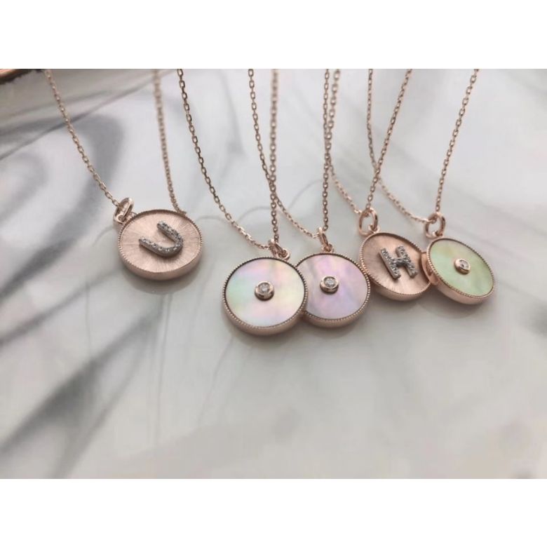 Ciondolo Lettera Alfabeto - Medaglia in Oro 18ct & Diamante VS/G | Gemperles oro rosa - 15