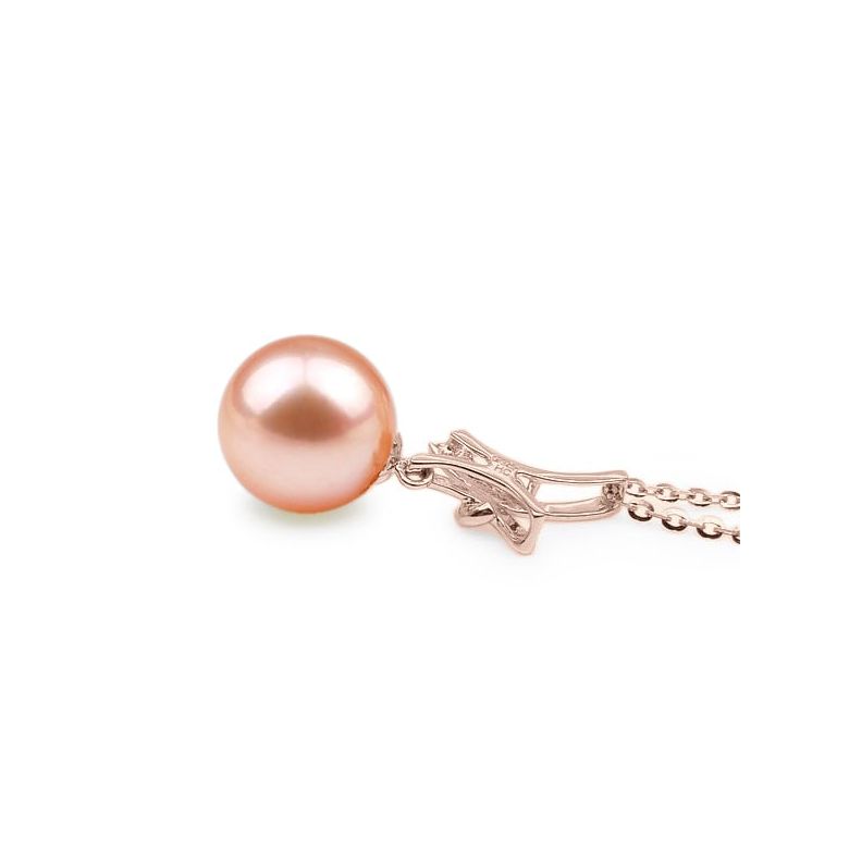 Ciondolo Noeud Merveilleux Oro Rosa 18kt, Perla di Acqua Dolce Rosa 10/10.5mm - 2