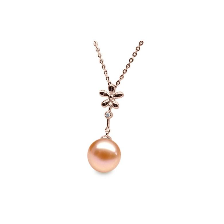 Ciondolo Fleur céleste Oro Rosa 18kt, Perla di Acqua Dolce Rosa 10/10.5mm - 1