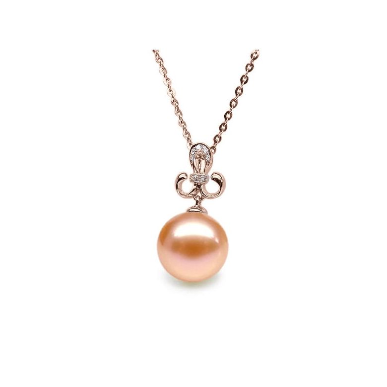 Ciondolo Armoiries noblesse Oro Rosa 18kt, Perla di Acqua Dolce Rosa 10/10.5mm - 1