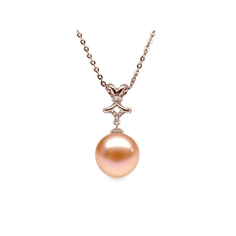 Ciondolo Ganse classique Oro Rosa 18kt, Perla di Acqua Dolce Rosa 10/10.5mm - 1