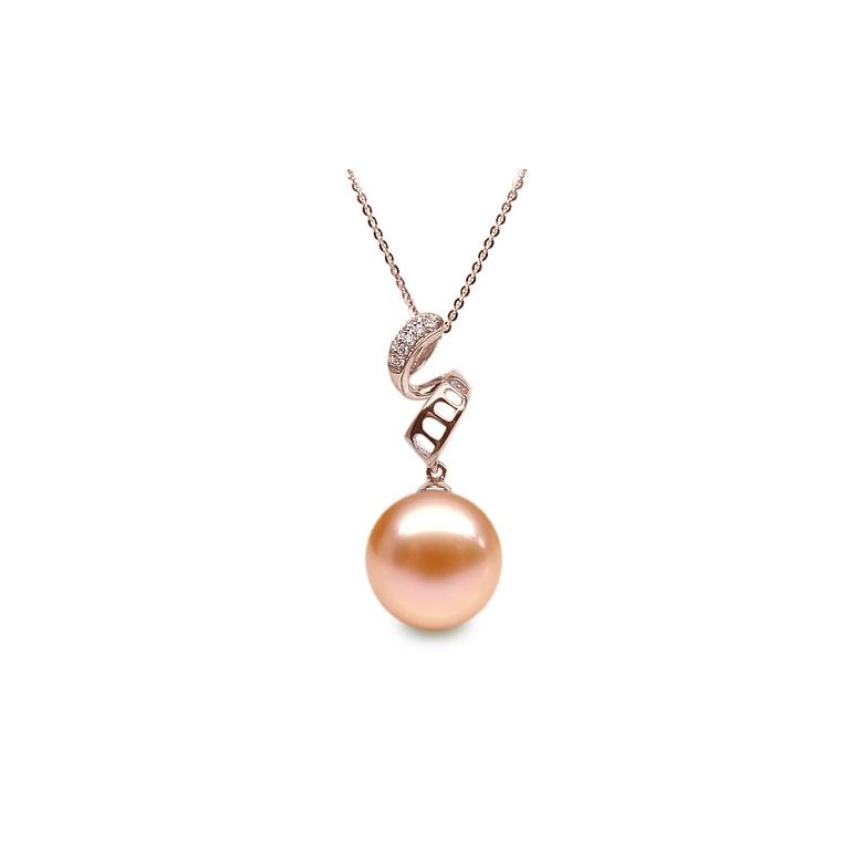 Ciondolo Serpentin et tortillon Oro Rosa 18kt, Perla di Acqua Dolce Rosa 10/10.5mm - 1