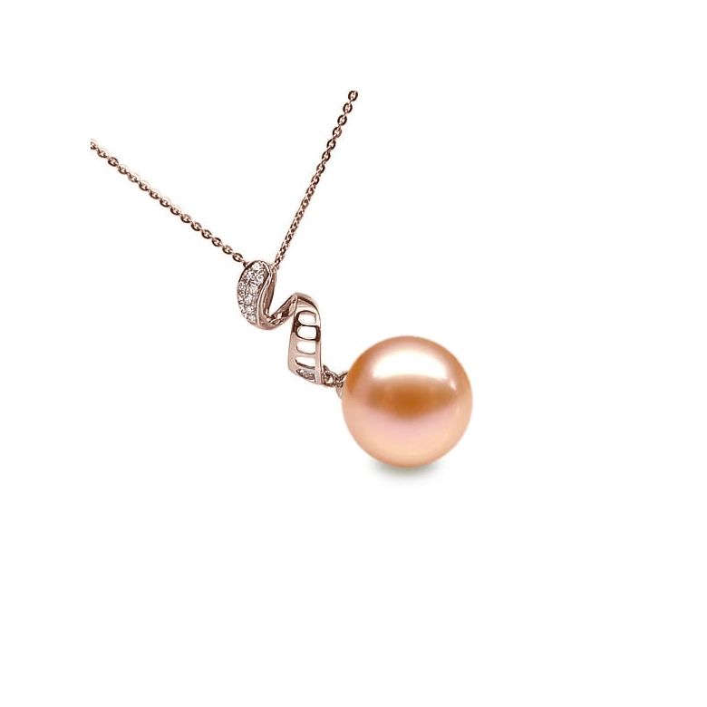 Ciondolo Serpentin et tortillon Oro Rosa 18kt, Perla di Acqua Dolce Rosa 10/10.5mm - 2