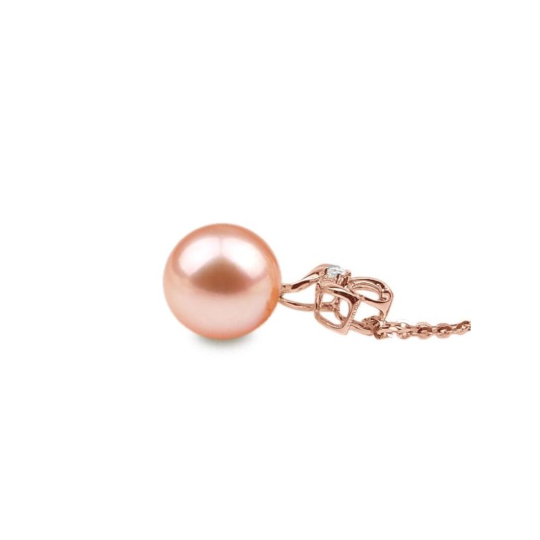 Ciondolo Fleur romantique Oro Rosa 18kt, Perla di Acqua Dolce Rosa 10/10.5mm - 1